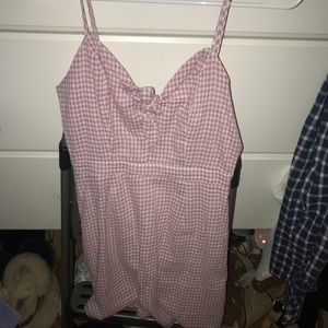 Lulus pink gingham tie front dress size small